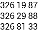 326 19 87 326 29 88 326 81 33